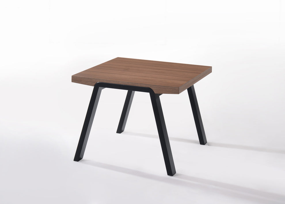 24' Walnut Wood and Black Metal End Table By Homeroots | End Tables | Modishstore - 3