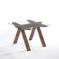 19' Walnut Wood and Glass End Table By Homeroots | End Tables | Modishstore