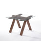 19' Walnut Wood and Glass End Table By Homeroots | End Tables | Modishstore - 3