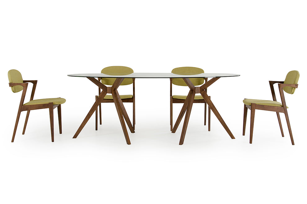 30" Wood and Glass Oval Dining Table By Homeroots | Dining Tables | Modishstore - 2