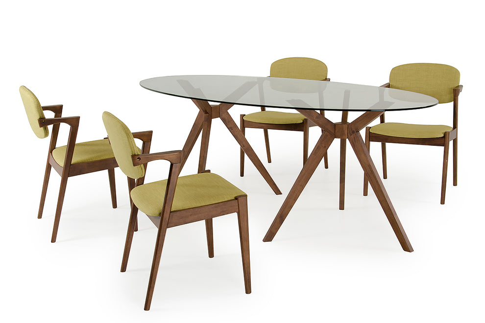 30" Wood and Glass Oval Dining Table By Homeroots | Dining Tables | Modishstore - 4