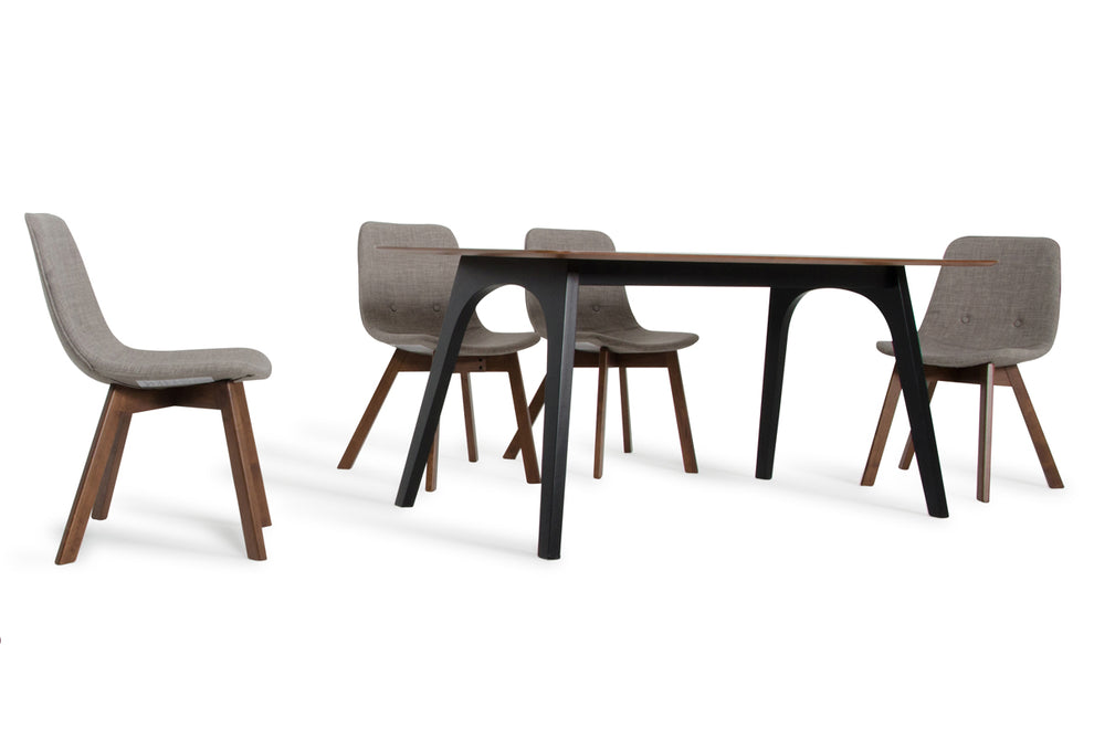 30' Walnut And Black Wood And Veneer Dining Table By Homeroots | Dining Tables | Modishstore - 2