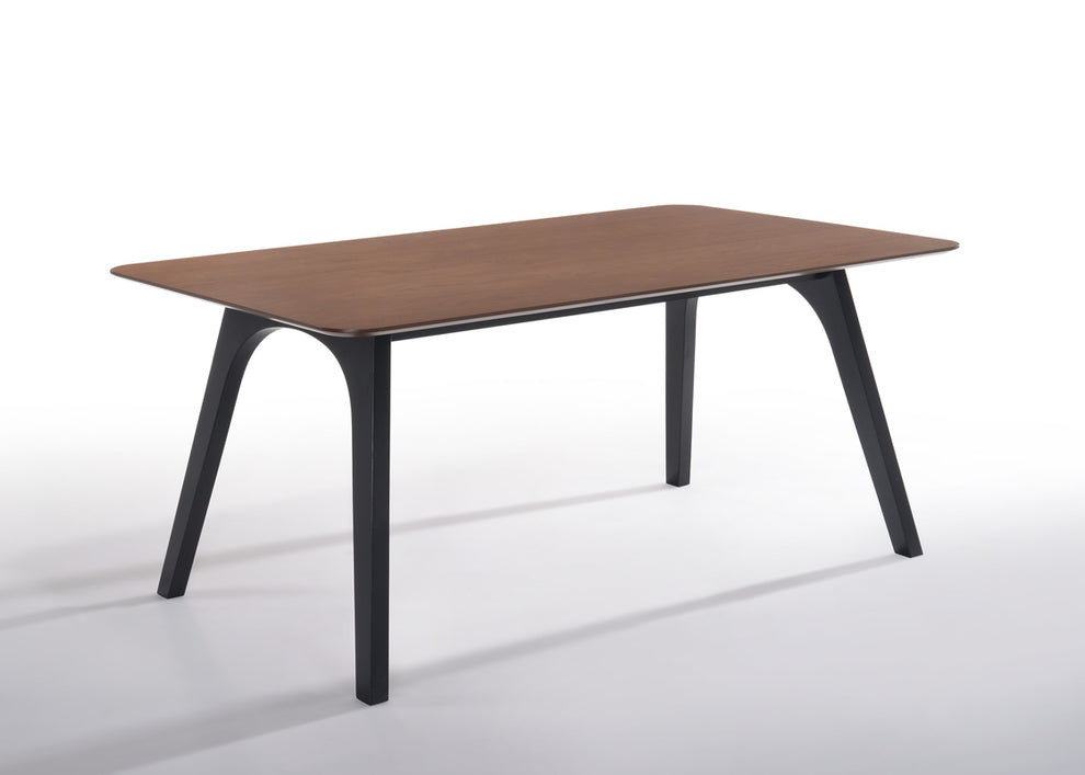 30' Walnut And Black Wood And Veneer Dining Table By Homeroots | Dining Tables | Modishstore - 3