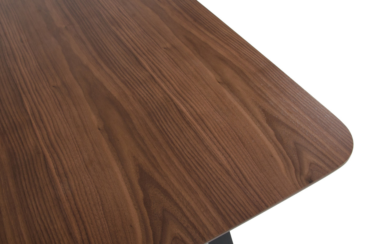 30' Walnut And Black Wood And Veneer Dining Table By Homeroots | Dining Tables | Modishstore - 4