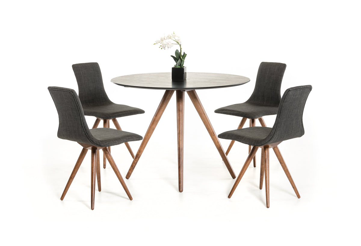30' Black And Walnut Wood And Veneer Dining Table By Homeroots | Dining Tables | Modishstore