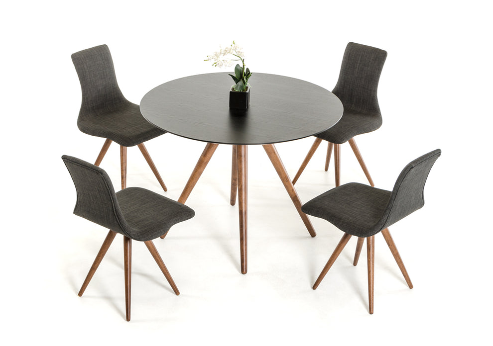 30' Black And Walnut Wood And Veneer Dining Table By Homeroots | Dining Tables | Modishstore - 3