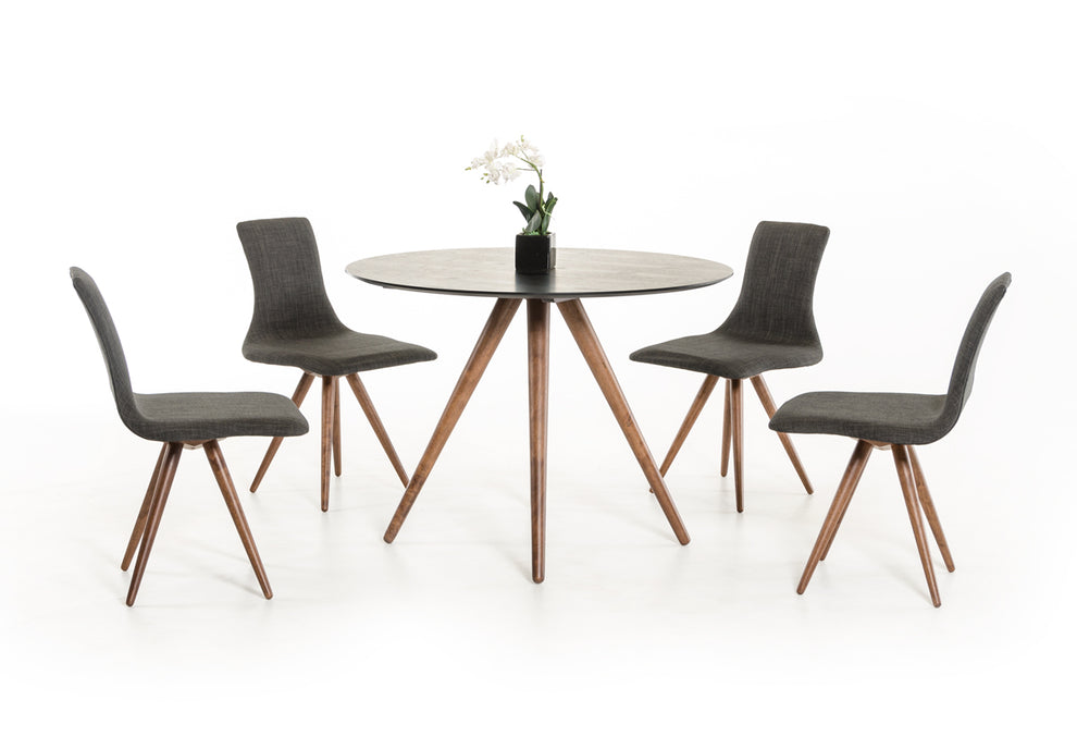 30' Black And Walnut Wood And Veneer Dining Table By Homeroots | Dining Tables | Modishstore - 4