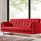 35' Red Fabric Foam Wood and Steel Sofa Bed By Homeroots | Sofas | Modishstore - 2