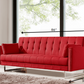 35' Red Fabric Foam Wood and Steel Sofa Bed By Homeroots | Sofas | Modishstore - 4