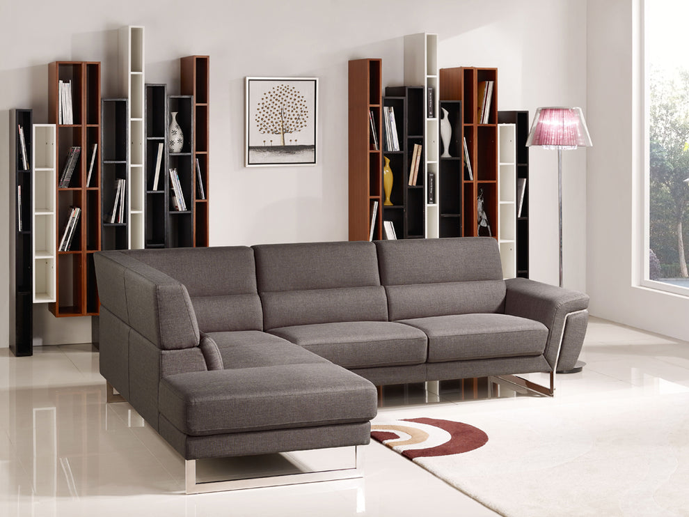 34' Brown Fabric Foam Wood and Steel Sectional Sofa By Homeroots | Sectional | Modishstore - 2
