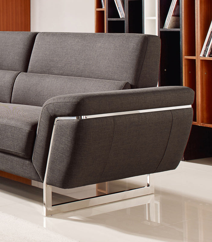 34' Brown Fabric Foam Wood and Steel Sectional Sofa By Homeroots | Sectional | Modishstore - 3