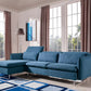 37' Blue Fabric Foam Wood and Steel Sectional Sofa By Homeroots | Sectional | Modishstore