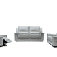 39' Grey Leatherette Foam Steel and Wood Sofa Set By Homeroots | Sofa Set | Modishstore