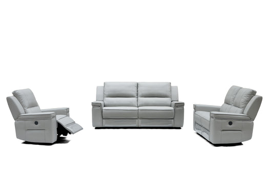 39' Grey Leatherette Foam Steel and Wood Sofa Set By Homeroots | Sofa Set | Modishstore