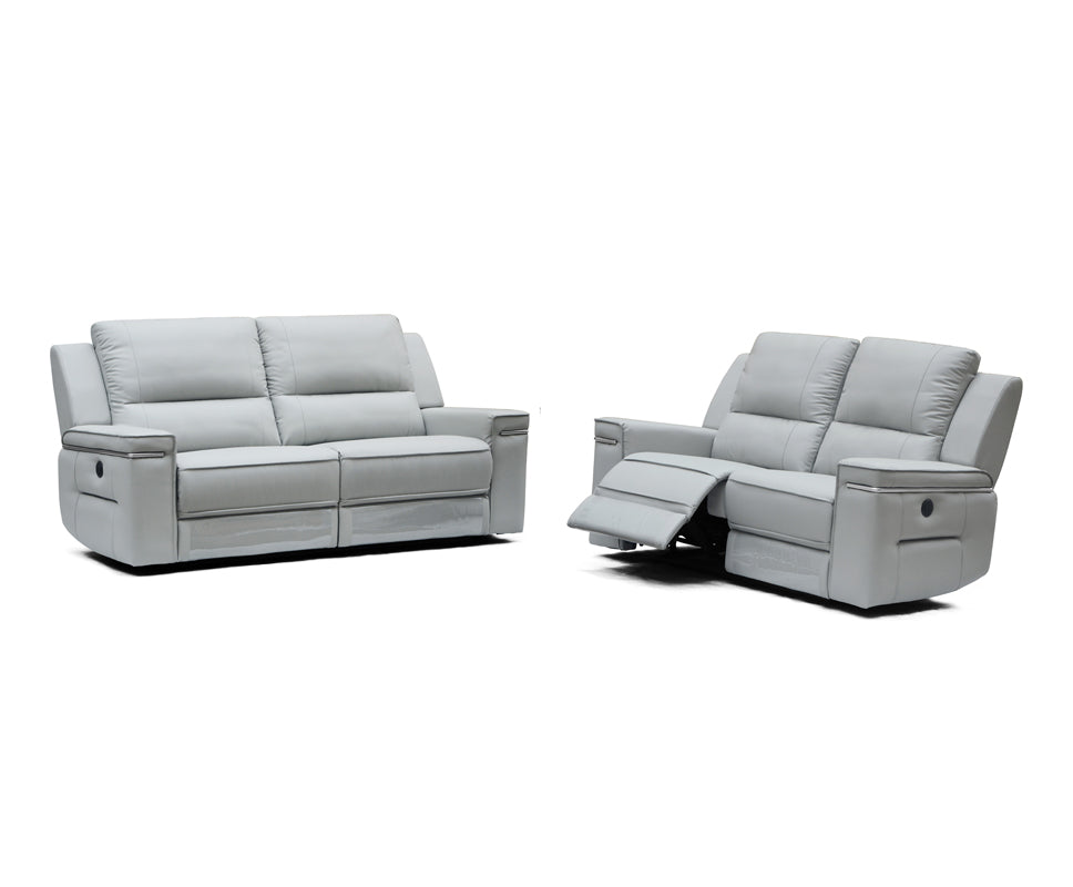 39' Grey Leatherette Foam Steel and Wood Sofa Set By Homeroots | Sofa Set | Modishstore - 2