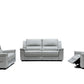 39' Grey Leatherette Foam Steel and Wood Sofa Set By Homeroots | Sofa Set | Modishstore - 4