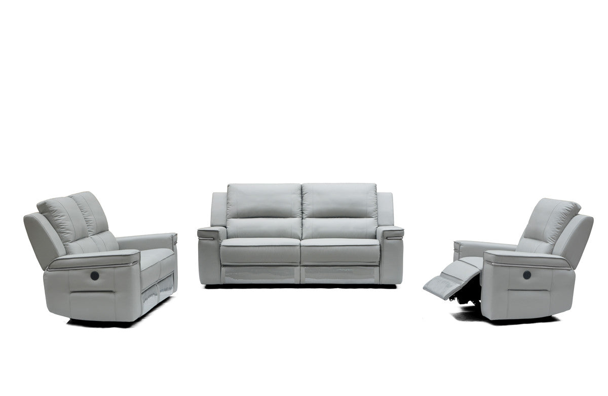 39' Grey Leatherette Foam Steel and Wood Sofa Set By Homeroots | Sofa Set | Modishstore - 4