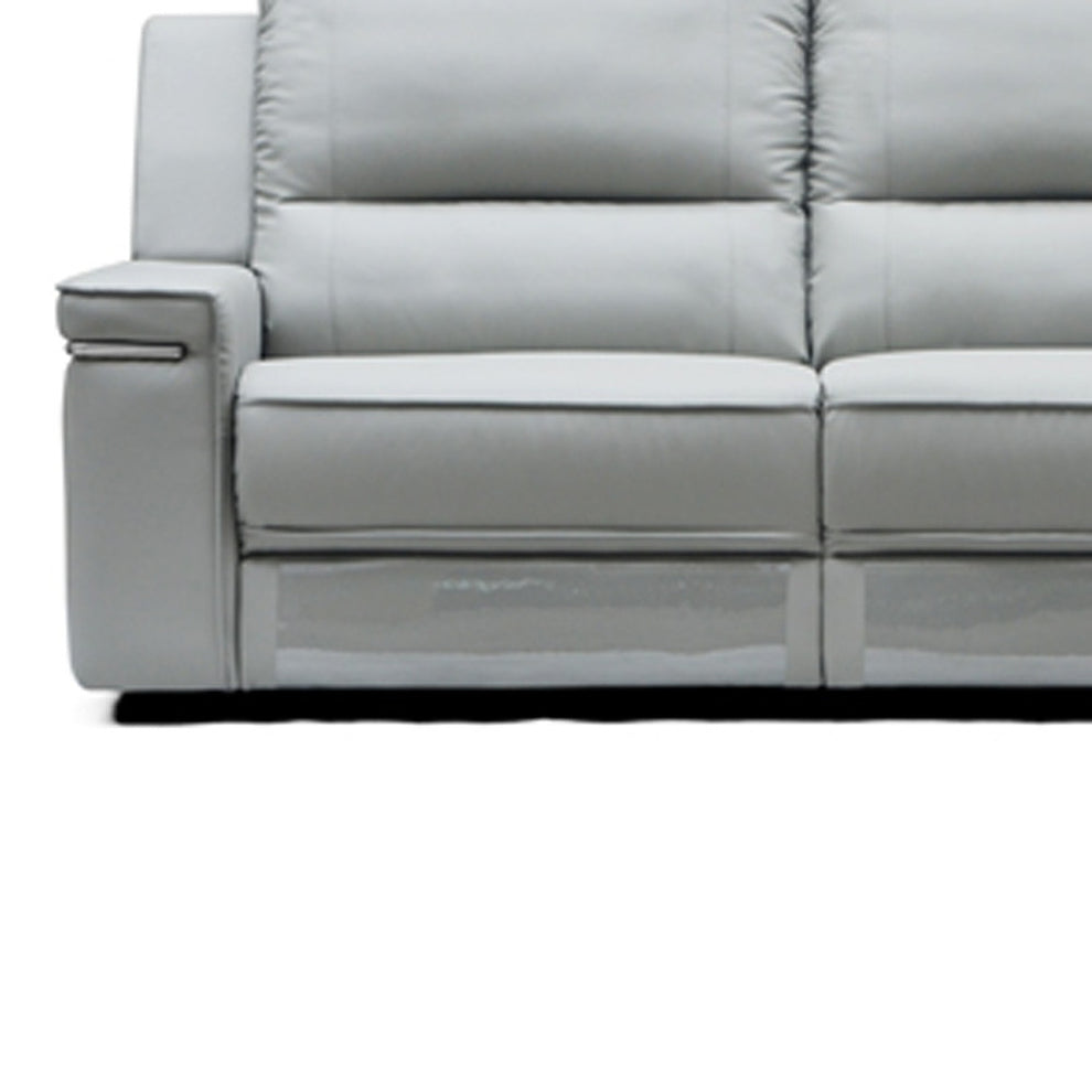 39' Grey Leatherette Foam Steel and Wood Sofa Set By Homeroots | Sofa Set | Modishstore - 5