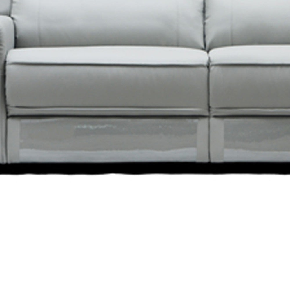 39' Grey Leatherette Foam Steel and Wood Sofa Set By Homeroots | Sofa Set | Modishstore - 6