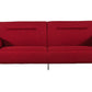 35' Red Fabric Foam Steel and Wood Single Sofa By Homeroots | Sofas | Modishstore - 6