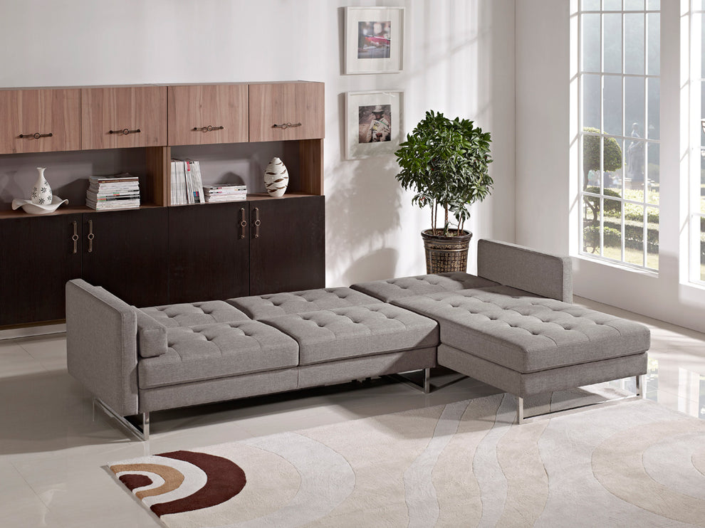 35' Brown Fabric Foam Wood and Steel Sectional Sofa By Homeroots | Sectional | Modishstore - 2