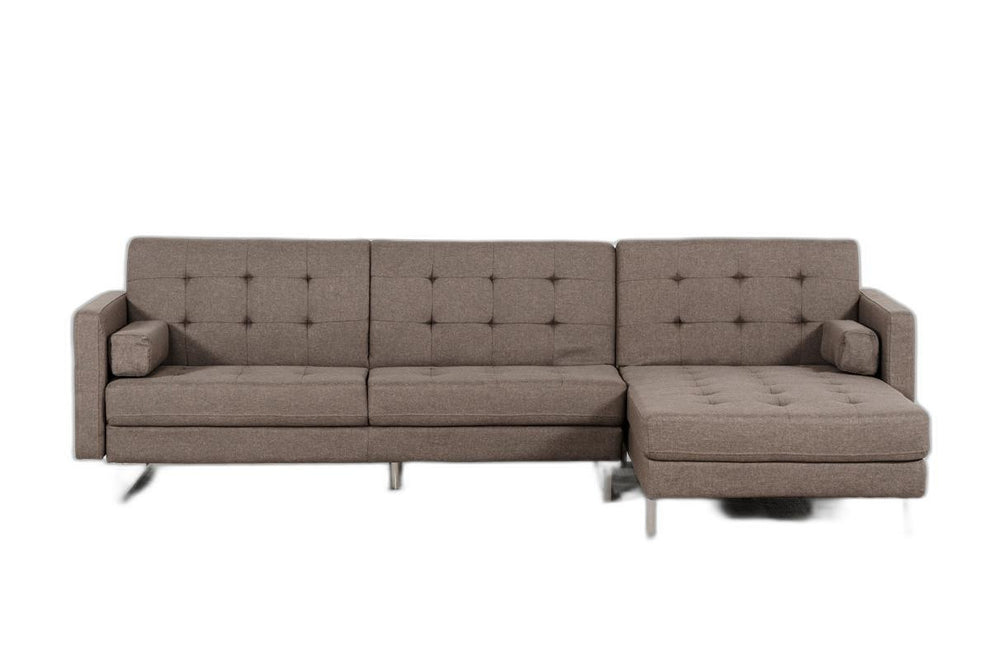 35' Brown Fabric Foam Wood and Steel Sectional Sofa By Homeroots | Sectional | Modishstore - 7