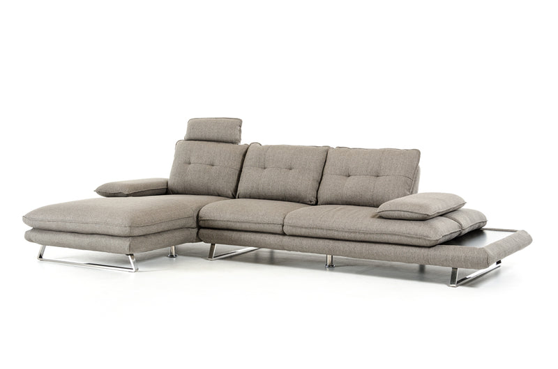 34' Grey Foam Steel Wood and Veneer Sectional Sofa By Homeroots | Sectional | Modishstore