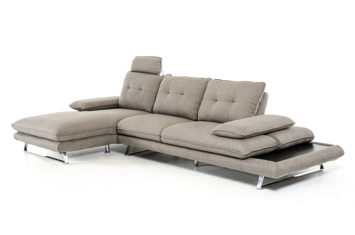 34' Grey Foam Steel Wood and Veneer Sectional Sofa By Homeroots | Sectional | Modishstore - 2