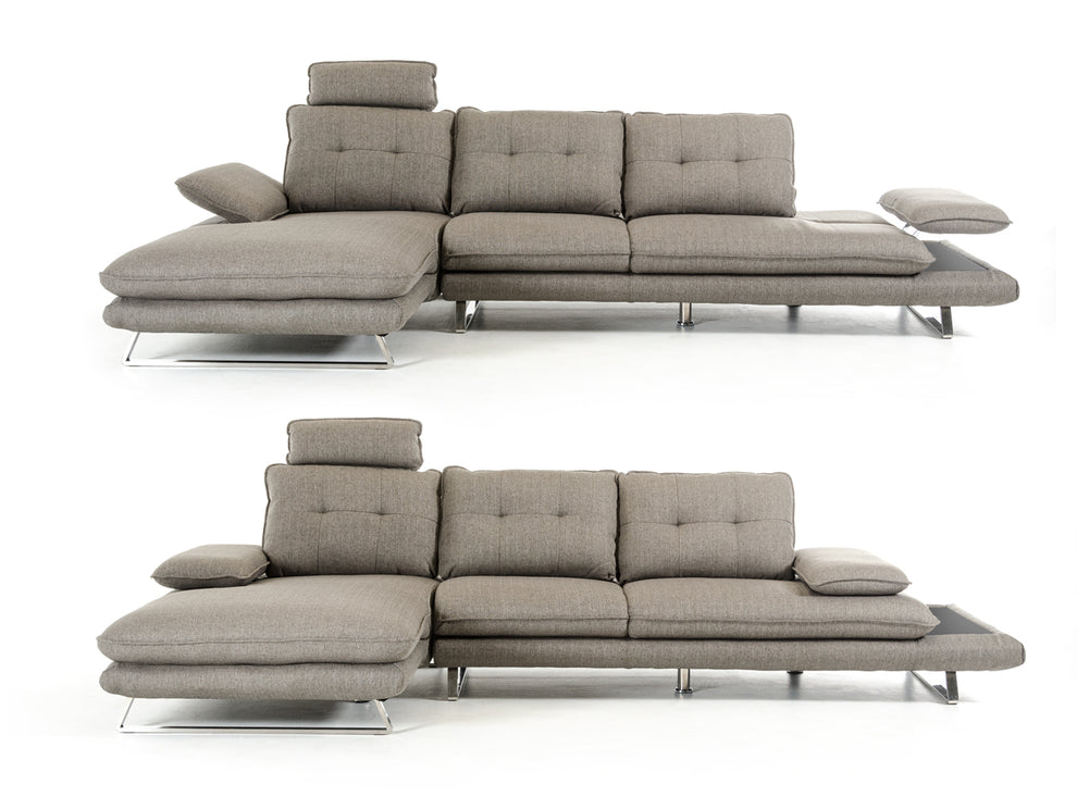 34' Grey Foam Steel Wood and Veneer Sectional Sofa By Homeroots | Sectional | Modishstore - 3