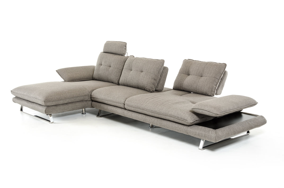 34' Grey Foam Steel Wood and Veneer Sectional Sofa By Homeroots | Sectional | Modishstore - 4