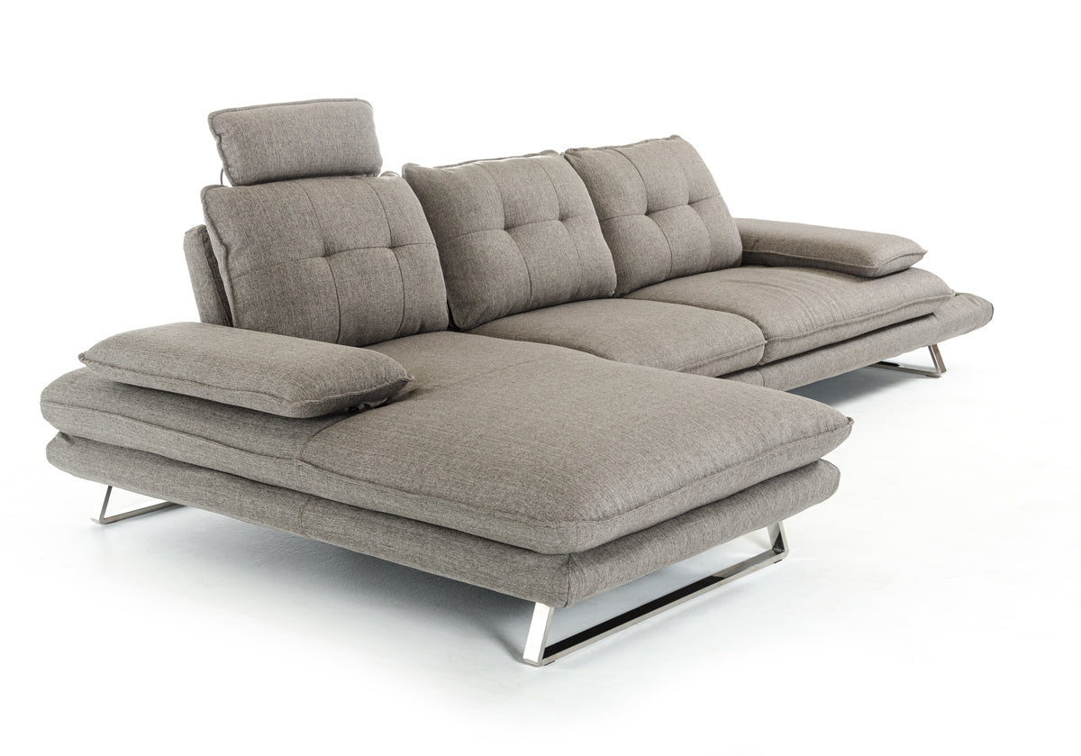 34' Grey Foam Steel Wood and Veneer Sectional Sofa By Homeroots | Sectional | Modishstore - 5