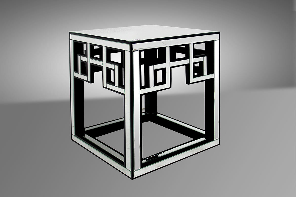 26" Mirrored Glass and MDF End Table By Homeroots | End Tables | Modishstore