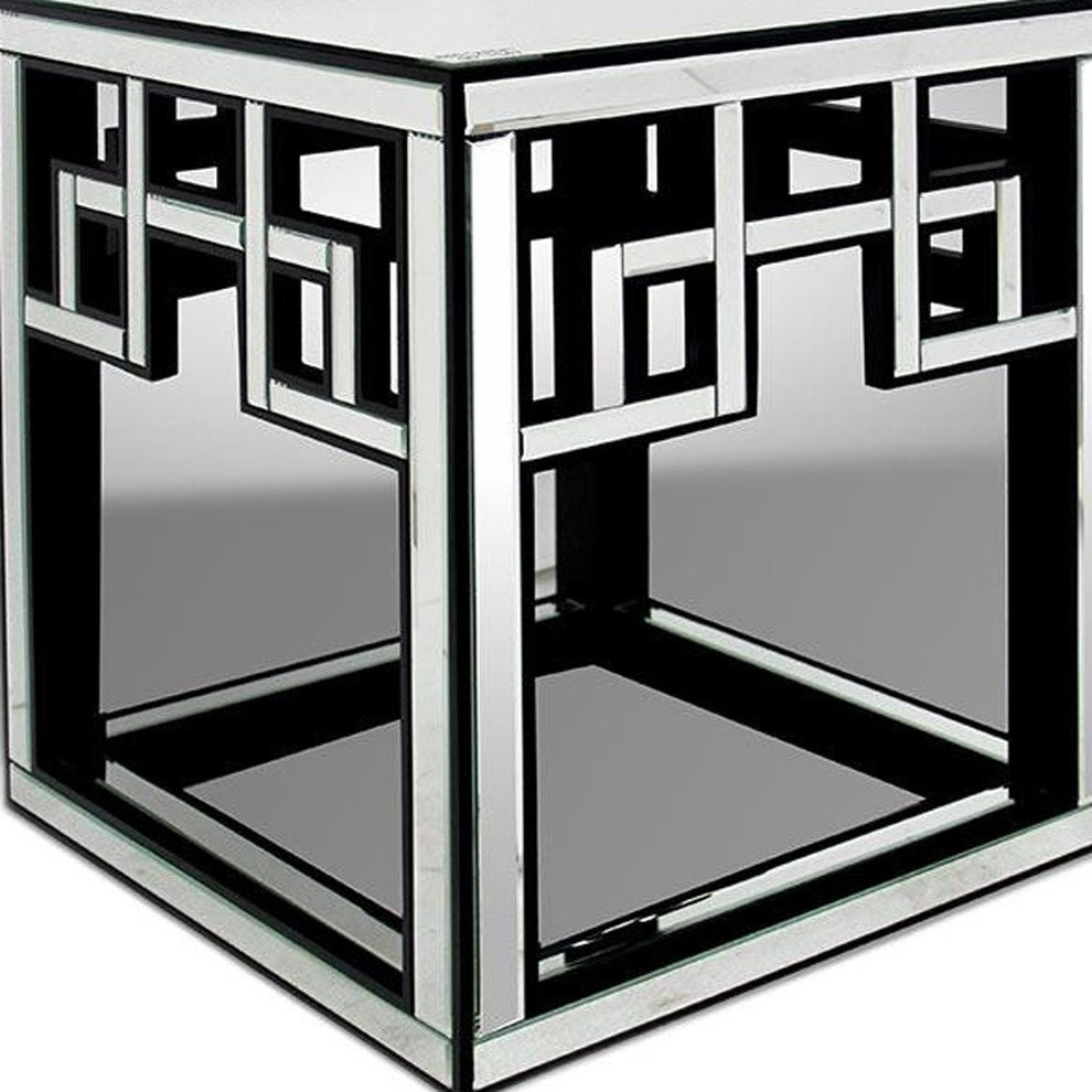 26" Mirrored Glass and MDF End Table By Homeroots | End Tables | Modishstore - 5
