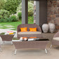 31' Brown Mesh Aluminum and Glass Sofa Set By Homeroots | Sofa Set | Modishstore