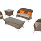 31' Brown Mesh Aluminum and Glass Sofa Set By Homeroots | Sofa Set | Modishstore - 3
