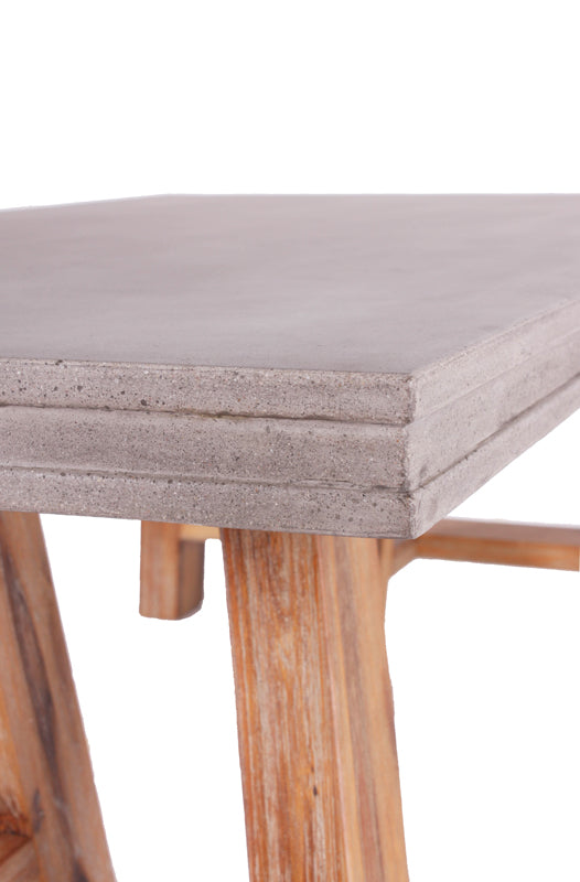 18' Concrete and Solid Acacia Wood Coffee Table By Homeroots | Coffee Tables | Modishstore - 4