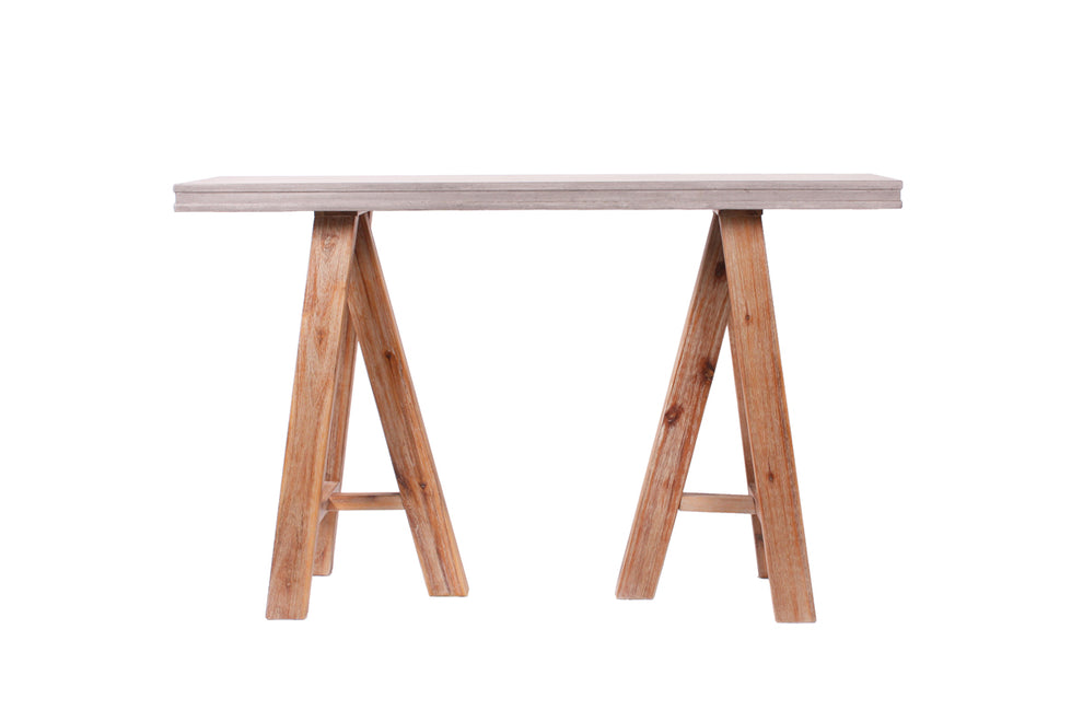 18' Concrete and Solid Acacia Wood Coffee Table By Homeroots | Coffee Tables | Modishstore - 8