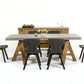30' Concrete And Solid Acacia Wood Dining Table By Homeroots | Dining Tables | Modishstore - 5
