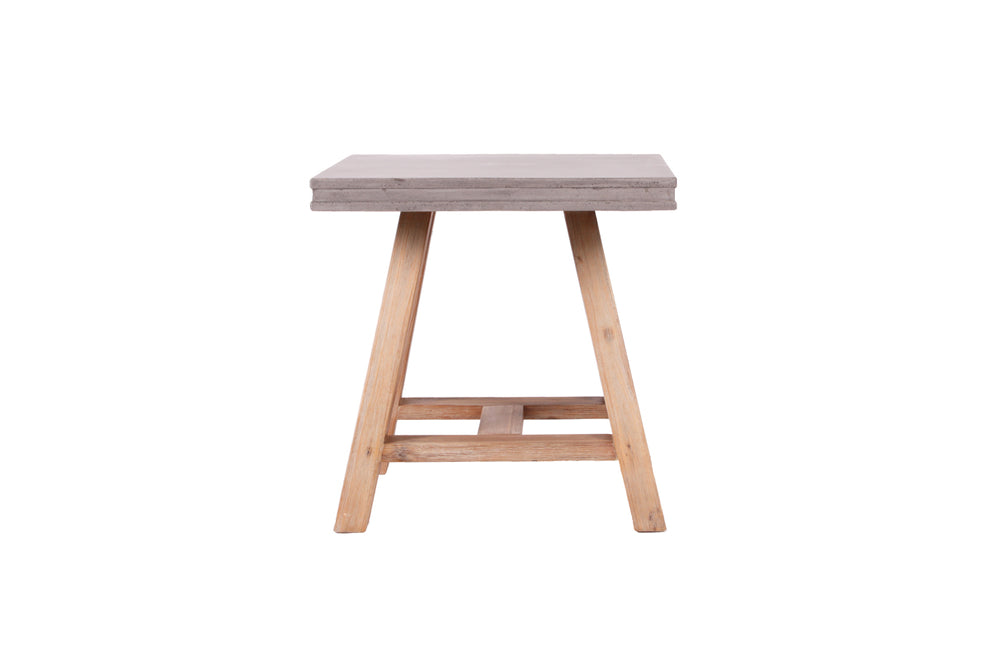 22' Concrete and Solid Acacia Wood End Table By Homeroots | End Tables | Modishstore - 3