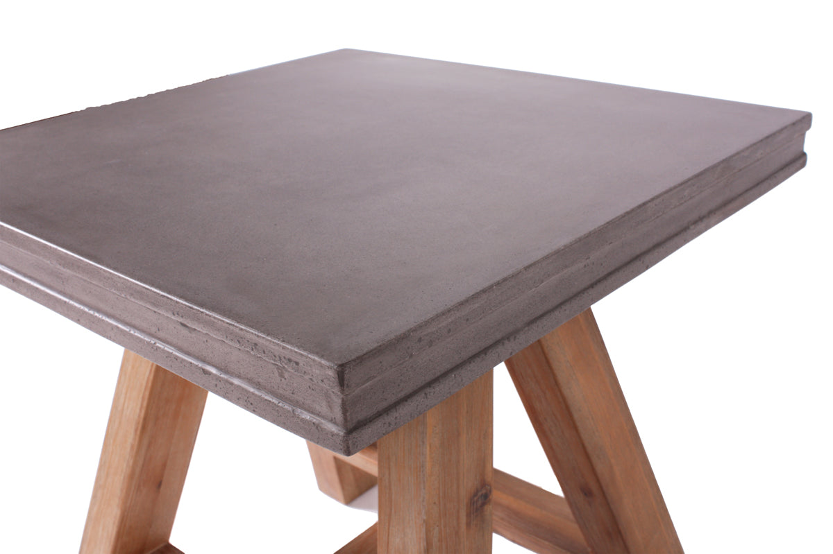 22' Concrete and Solid Acacia Wood End Table By Homeroots | End Tables | Modishstore - 4