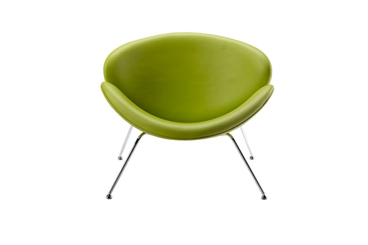 28' Green Leatherette and Metal Accent Chair By Homeroots | Accent Chairs | Modishstore