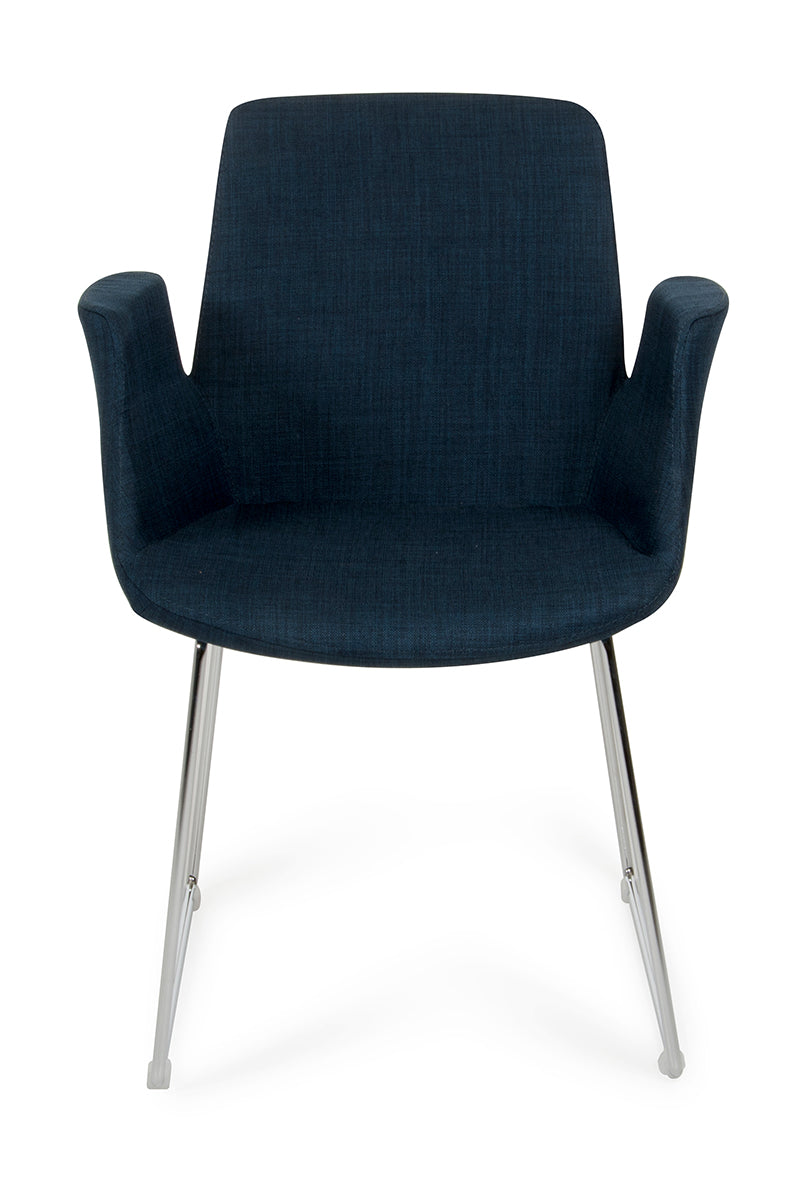 33' Blue Fabric Polyester And Metal Dining Chair By Homeroots | Dining Chairs | Modishstore - 2
