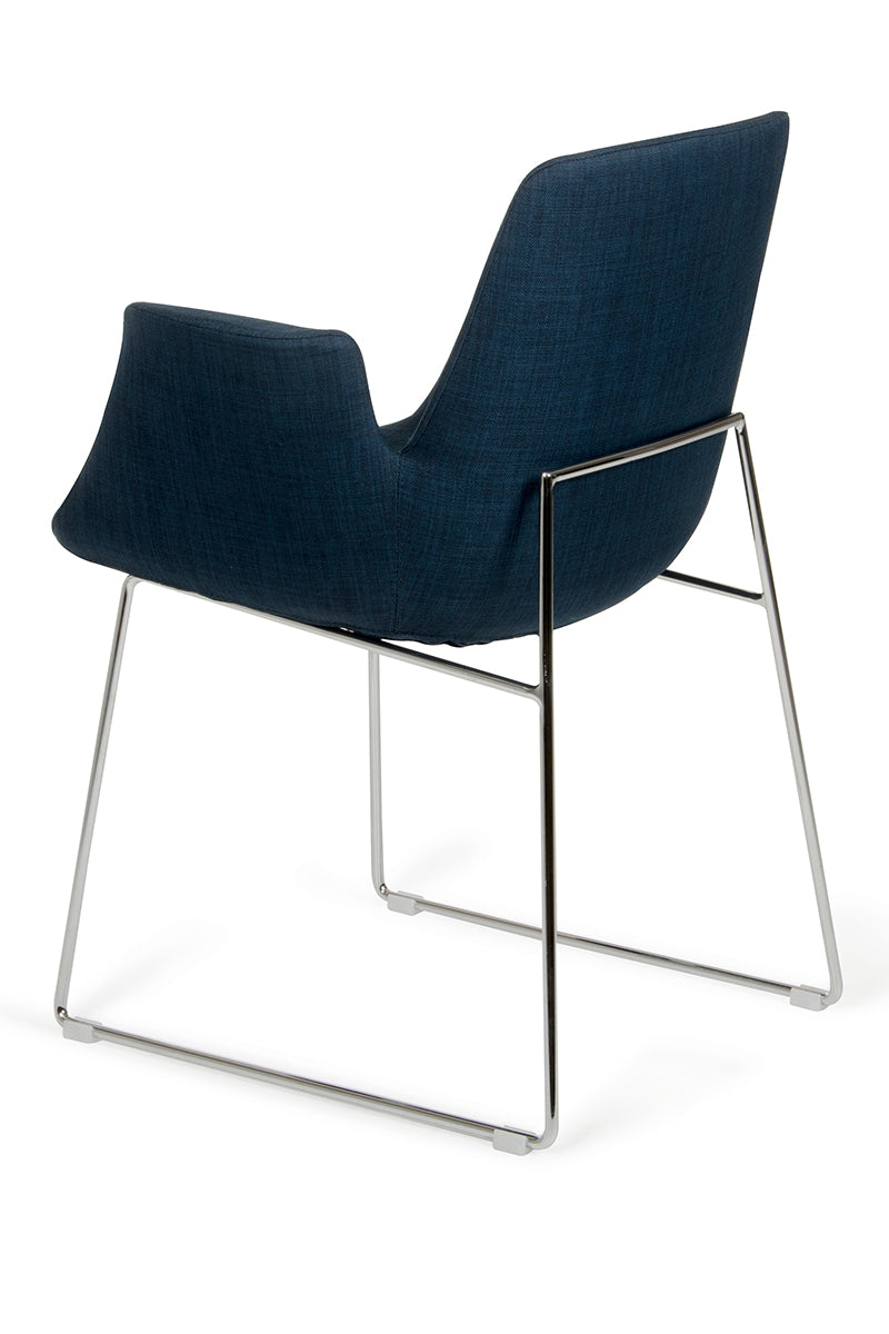 33' Blue Fabric Polyester And Metal Dining Chair By Homeroots | Dining Chairs | Modishstore - 3