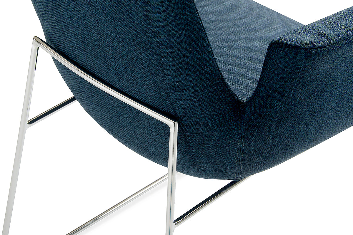 33' Blue Fabric Polyester And Metal Dining Chair By Homeroots | Dining Chairs | Modishstore - 4