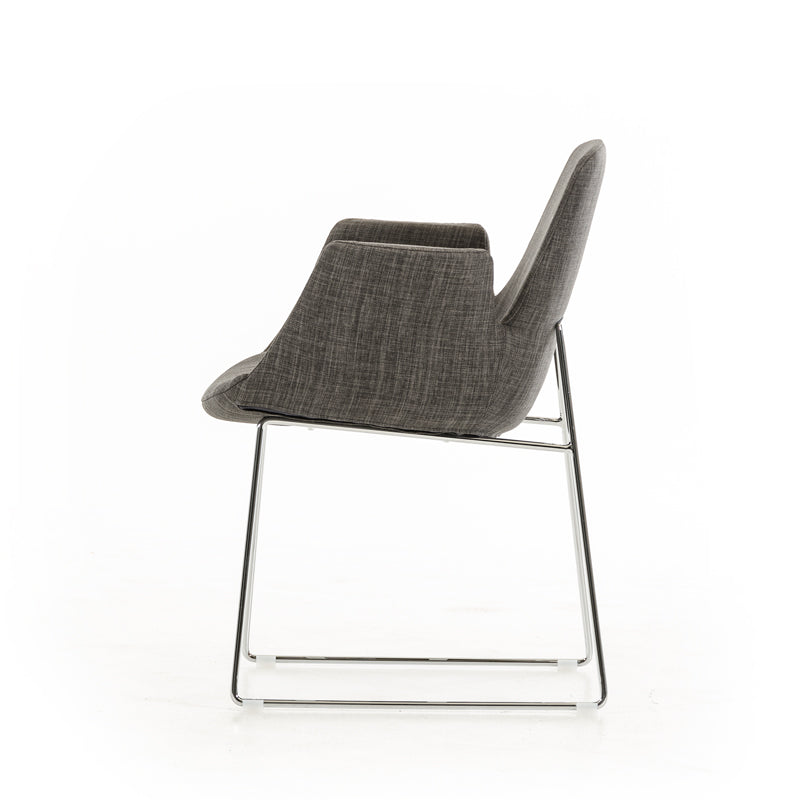 33' Blue Fabric Polyester And Metal Dining Chair By Homeroots | Dining Chairs | Modishstore - 8