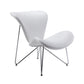 34' White Fabric Polyester and Metal Accent Chair By Homeroots | Accent Chairs | Modishstore