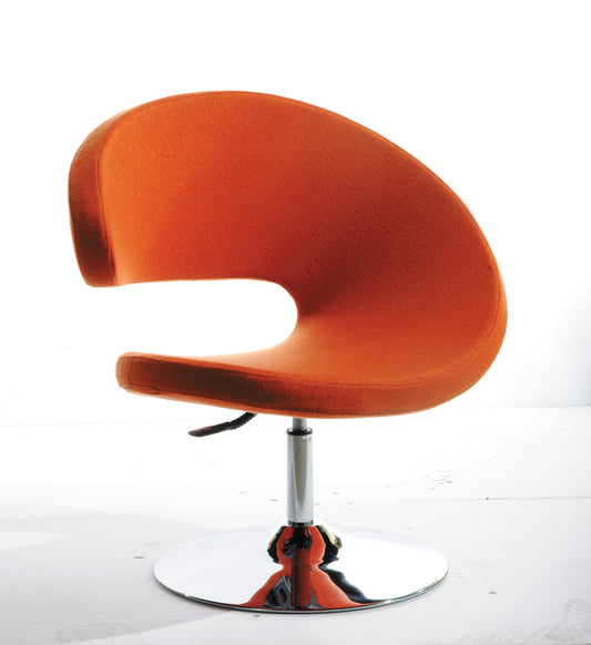 34' Orange Fabric Polyester and Wool Lounge Chair By Homeroots | Accent Chairs | Modishstore