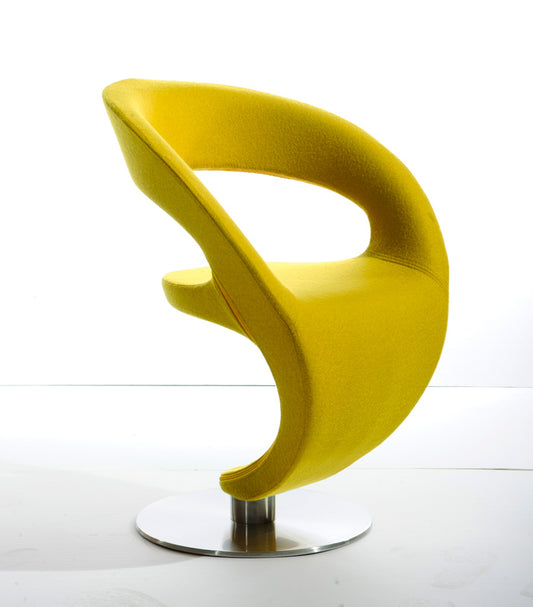 32' Gold Fabric Polyester and Wool Lounge Chair By Homeroots | Accent Chairs | Modishstore