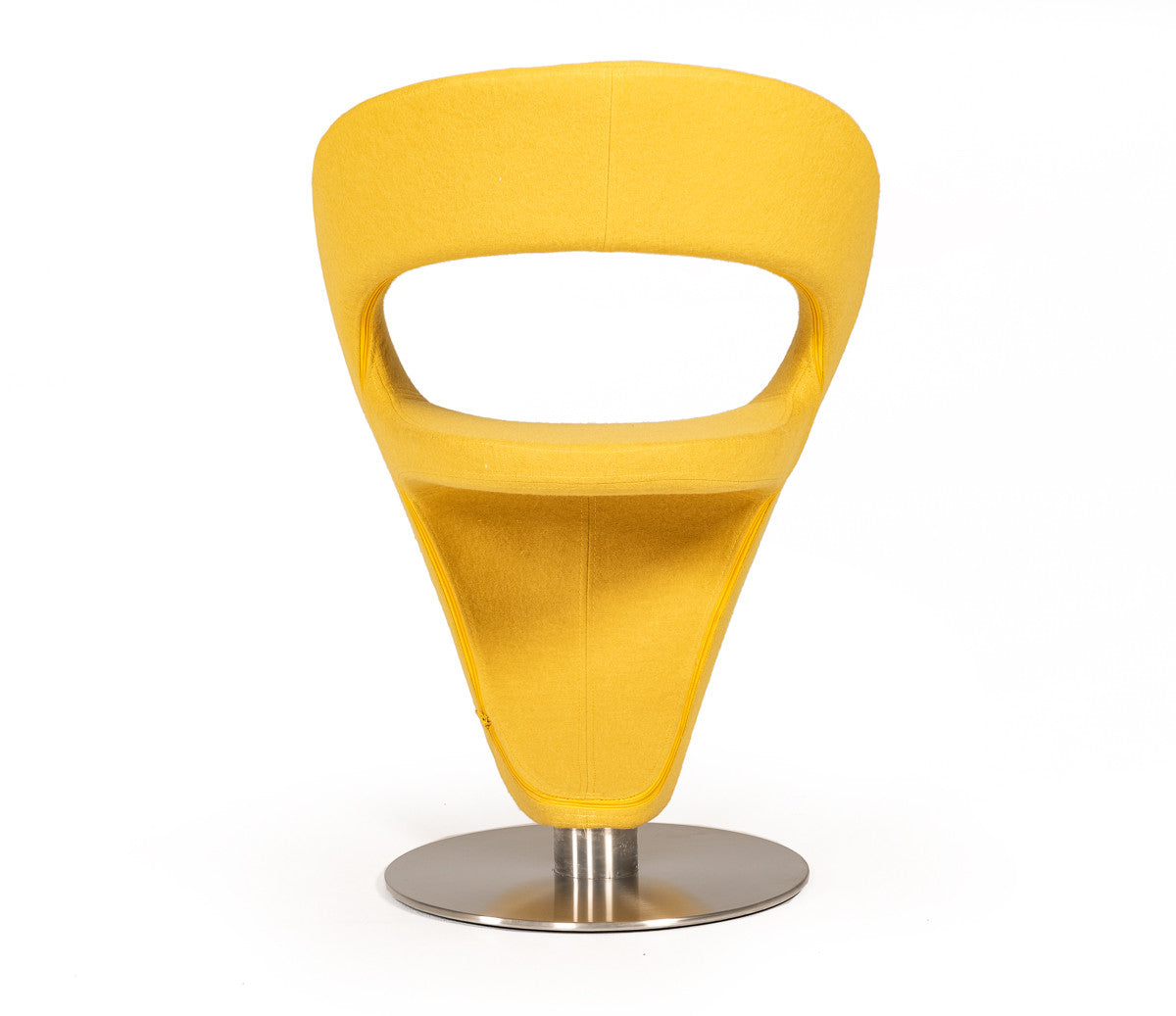 32' Gold Fabric Polyester and Wool Lounge Chair By Homeroots | Accent Chairs | Modishstore - 3