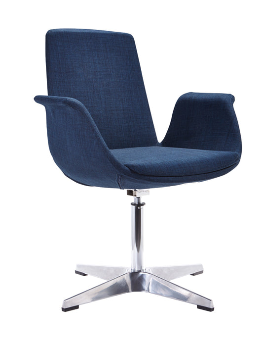 35' Blue Fabric Polyester and Aluminum Accent Chair By Homeroots | Accent Chairs | Modishstore